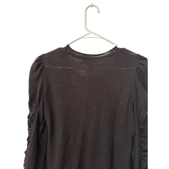 House Of Harlow 1960 Women's Ruched Long Sleeve Burnout Top Black Large - Picture 8 of 8